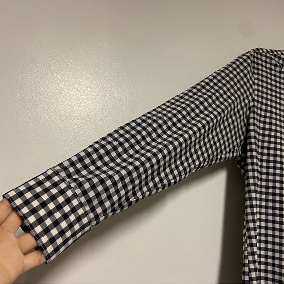 Mizzen + Main Blue plaid check Trim fit dress shirt Size Small - Picture 5 of 6